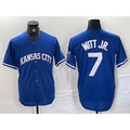 Blackjersey Kansas City Royals #7 Bobby Witt Jr Blue  Cool Base Stitched Jersey