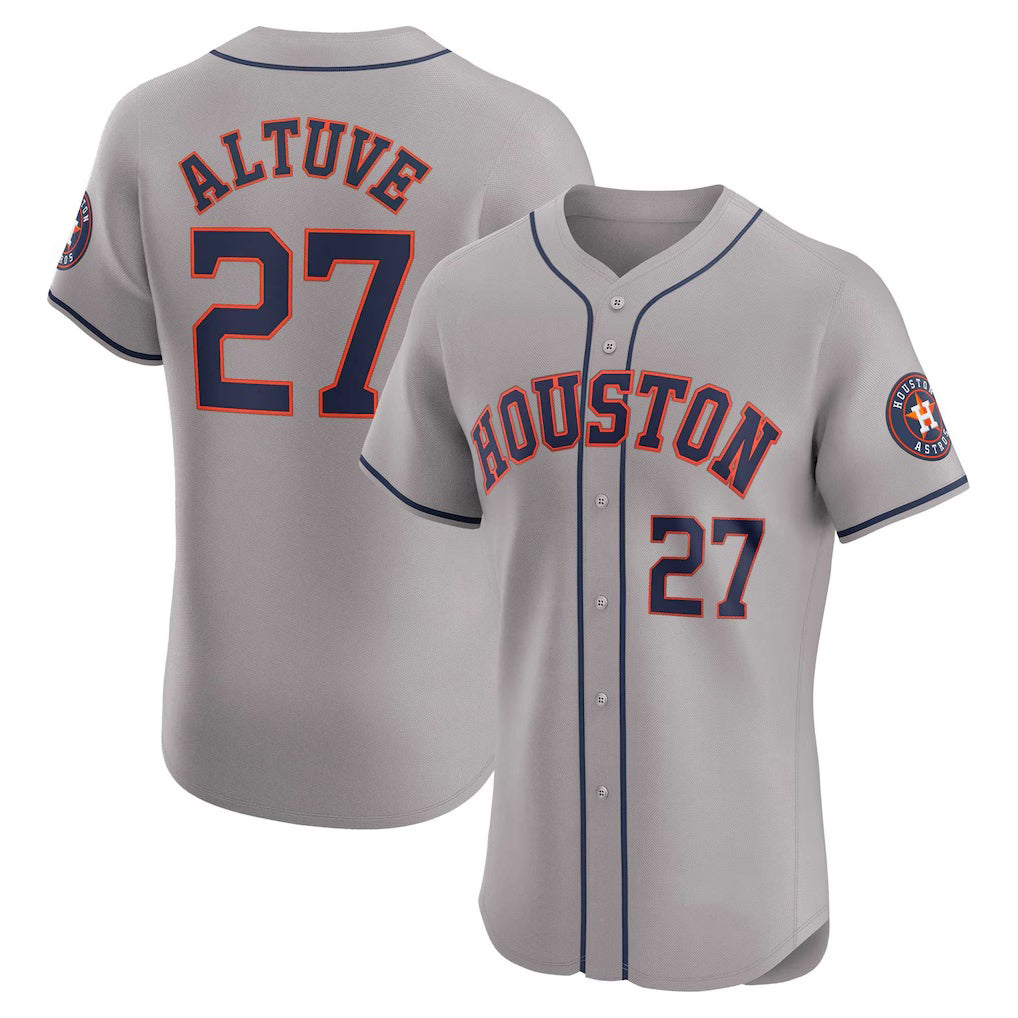 Blackjersey Houston Astros #27 Jose Altuve Gray  Road Elite Player Jersey