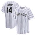 BlackjerseyColorado Rockies #14 Ezequiel Tovar White  Home Replica Jersey