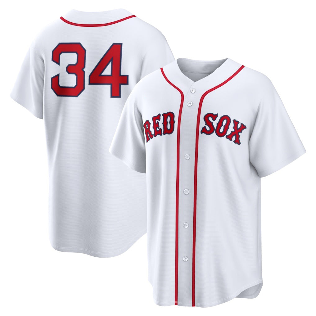BlackjerseyBoston Red Sox #34 David Ortiz White  Home Replica Jersey