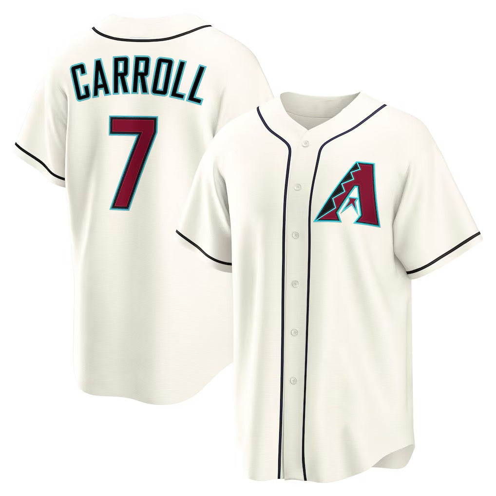 BlackjerseyArizona Diamondbacks #7 Corbin Carroll Cream  Home Replica Jersey