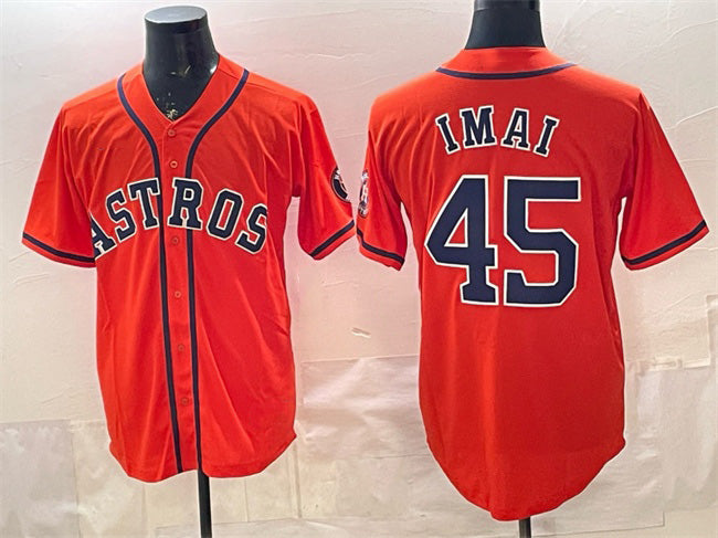 Blackjersey Houston Astros #45 Tatsuya Imai Orange  Cool Base Stitched Jersey