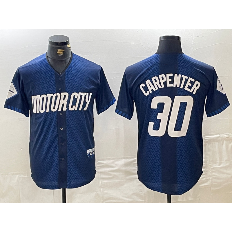 Blackjersey Detroit Tigers #30 Kerry Carpenter 2024 Navy  City Connect Cool Base Limited Stitched Jersey