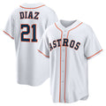 Blackjersey Houston Astros #21 Yainer Diaz White  Home Replica Jersey