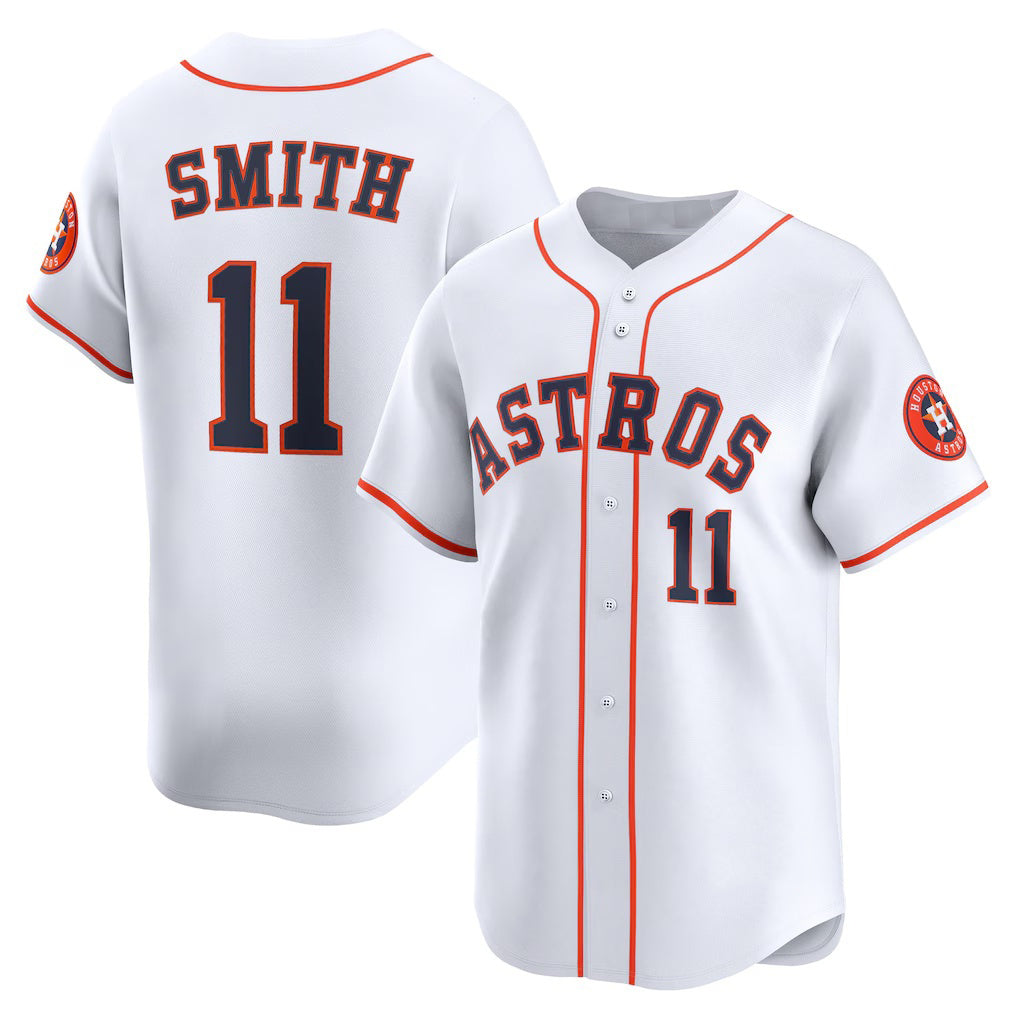 Blackjersey Houston Astros #11 Cam Smith White  Home Limited Player Jersey