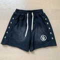 New Style Washed Distressed Casual Shorts with Flame Short