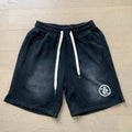 New Style Washed Distressed Casual Shorts with Flame Short