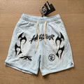 New Style Washed Distressed Casual Shorts with Flame Short