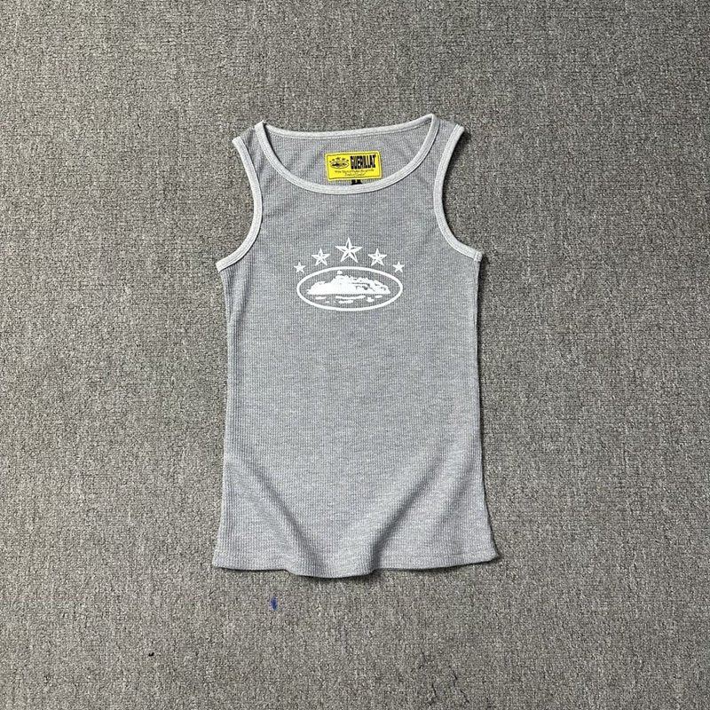 Classic Alcatraz Print Tank Top, American High Street Trendy Brand T-shirt