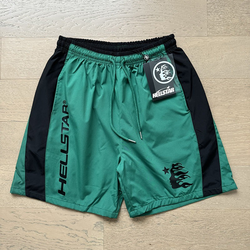 New Style Washed Distressed Casual Shorts with Flame Short