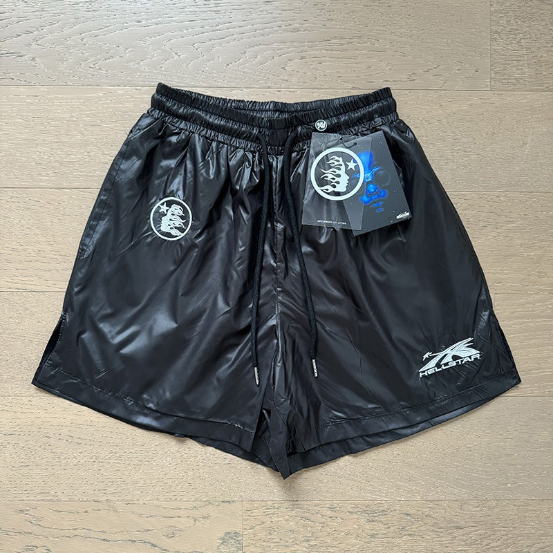 New Style Washed Distressed Casual Shorts with Flame Short