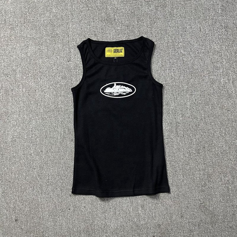 Classic Alcatraz Print Tank Top, American High Street Trendy Brand T-shirt