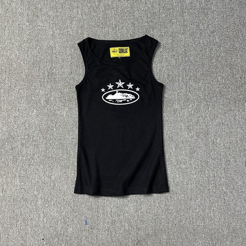 Classic Alcatraz Print Tank Top, American High Street Trendy Brand T-shirt