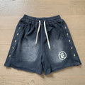 New Style Washed Distressed Casual Shorts with Flame Short
