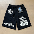 New Style Washed Distressed Casual Shorts with Flame Short