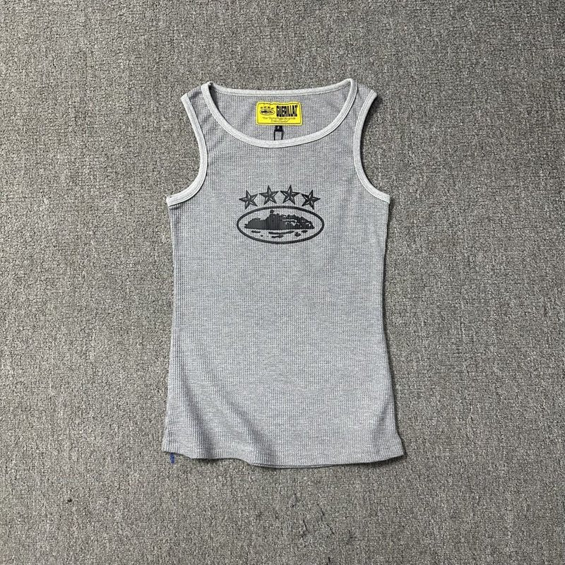 Classic Alcatraz Print Tank Top, American High Street Trendy Brand T-shirt