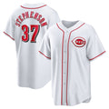 Blackjersey Cincinnati Reds #37 Tyler Stephenson White  Home Replica Jersey