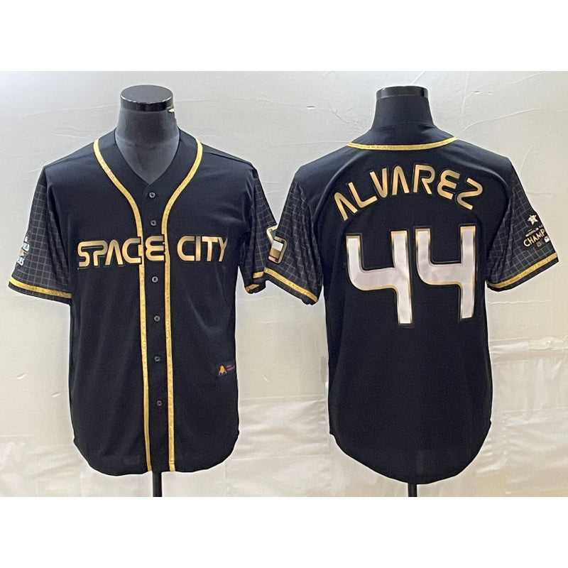 Blackjersey Houston Astros #44 Yordan Alvarez Black  City Connect Cool Base Stitched Jersey