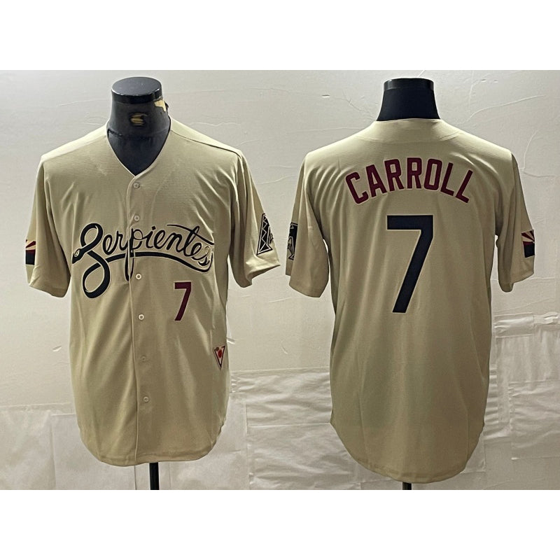 BlackjerseyArizona Diamondbacks #7 Corbin Carroll Number 2021 Gold  City Connect Cool Base Stitched Jerseys