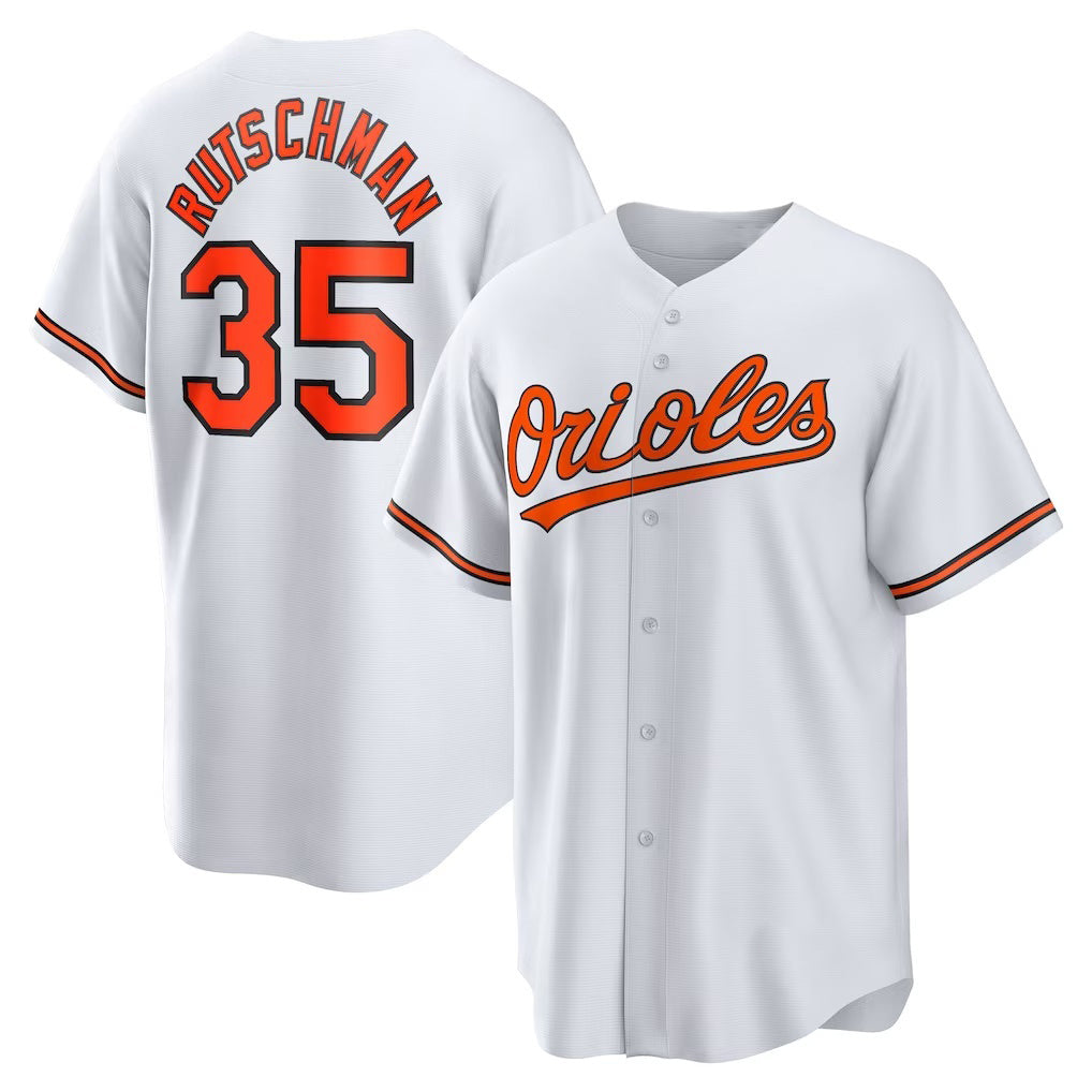 BlackjerseyBaltimore Orioles #35 Adley Rutschman White  Replica Player Jersey