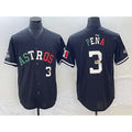 Blackjersey Houston Astros #3 Jeremy Pena Number Mexico Black  Cool Base Stitched Jersey
