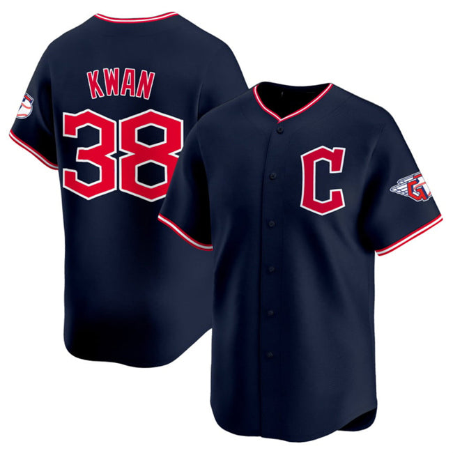 BlackjerseyCleveland Guardians #38 Steven Kwan Navy  2025 Alternate Limited Stitched Jersey