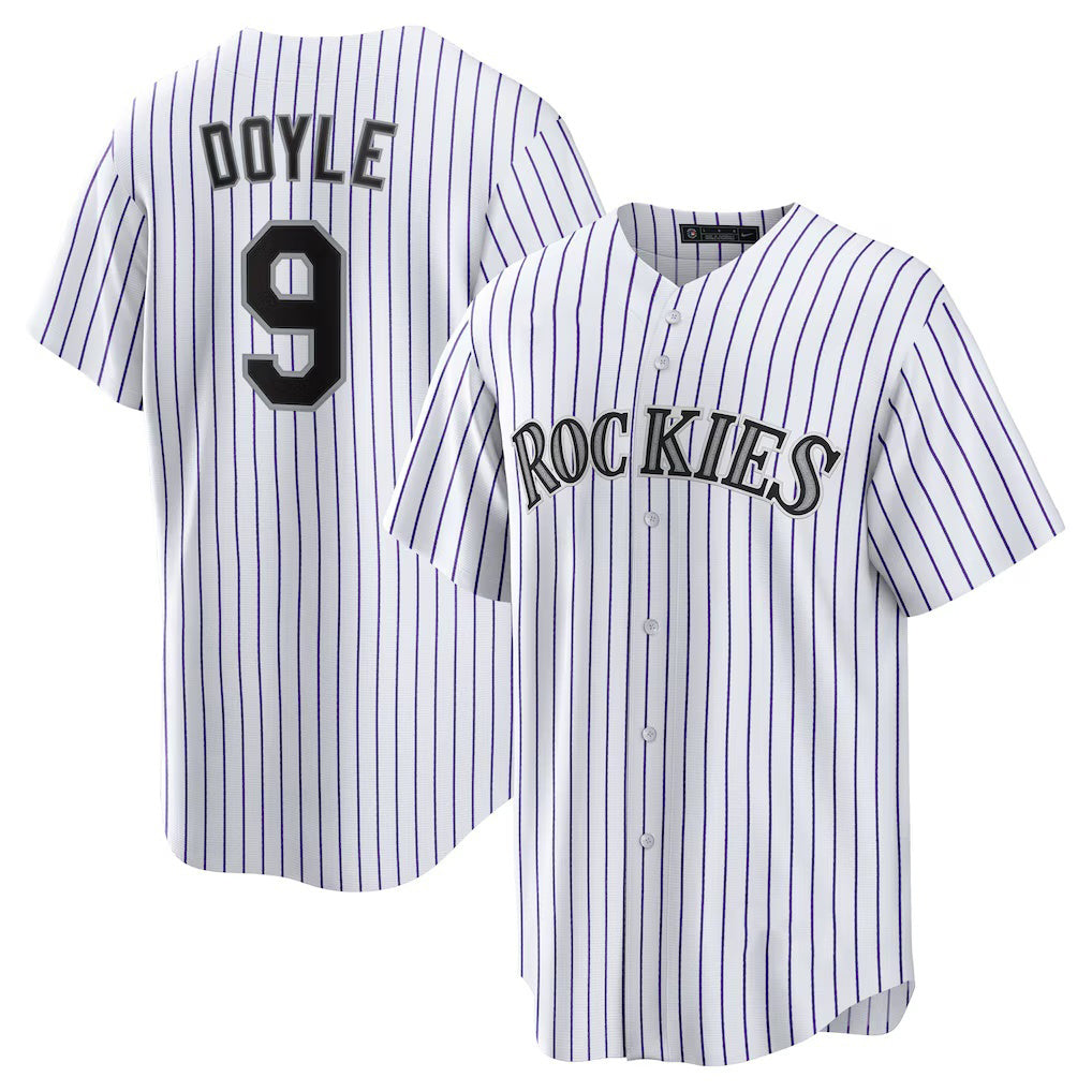 BlackjerseyColorado Rockies #9 Brenton Doyle White  Home Replica Jersey