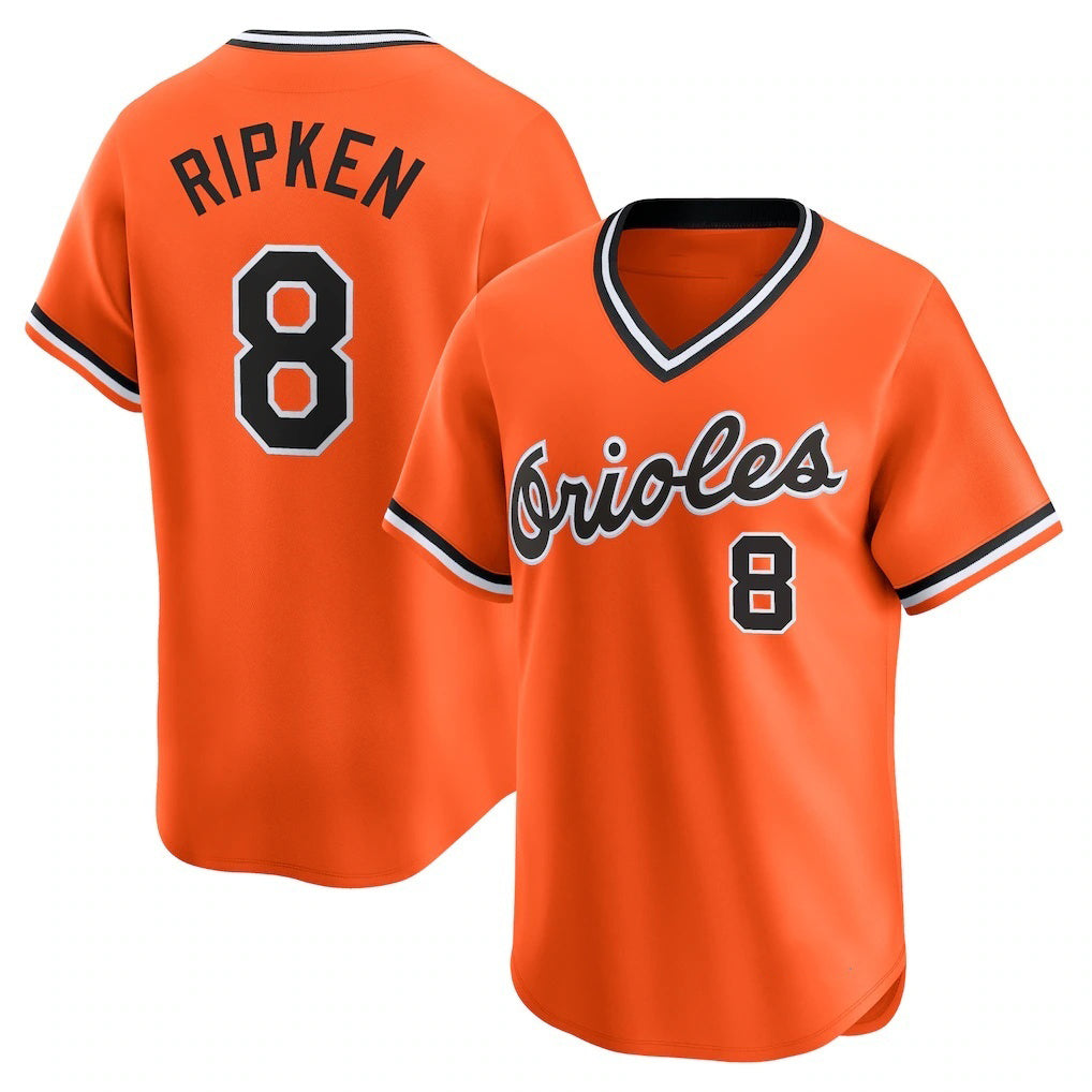 BlackjerseyBaltimore Orioles #8 Cal Ripken Jr. Orange  Throwback Cooperstown Limited Jersey
