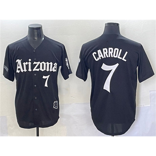 BlackjerseyArizona Diamondbacks #7 Corbin Carroll Black  'Gothic Desert Fang Edition' Vapor Limited Stitched Jersey