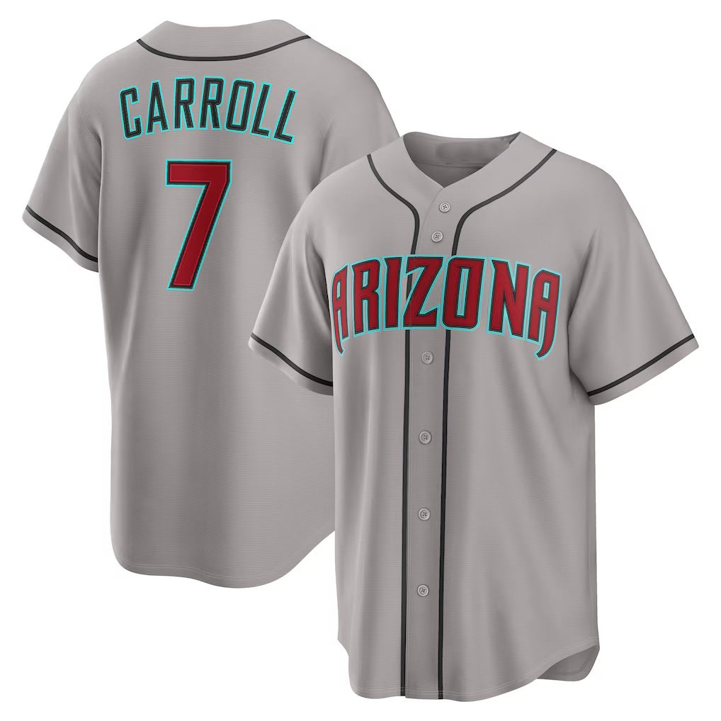 BlackjerseyArizona Diamondbacks #7 Corbin Carroll Gray  Road Replica Jersey