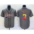 Blackjersey Houston Astros #3 Jeremy Pena Grey  Gridiron Cool Base Stitched Jersey
