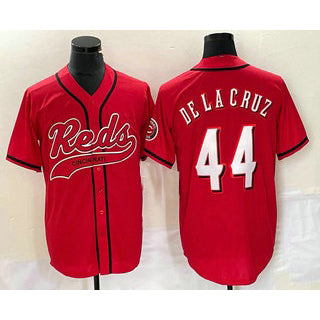 Blackjersey Cincinnati Reds #44 Elly De La Cruz Red  With Patch Cool Base Stitched Jersey