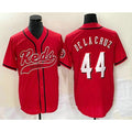 Blackjersey Cincinnati Reds #44 Elly De La Cruz Red  With Patch Cool Base Stitched Jersey
