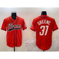 Blackjersey Detroit Tigers #31 Riley Greene Orange  With Patch Cool Base Stitched Jersey 2