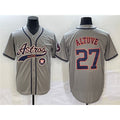 Blackjersey Houston Astros #27 Jose Altuve Gray  With Patch Cool Base Stitched Jersey
