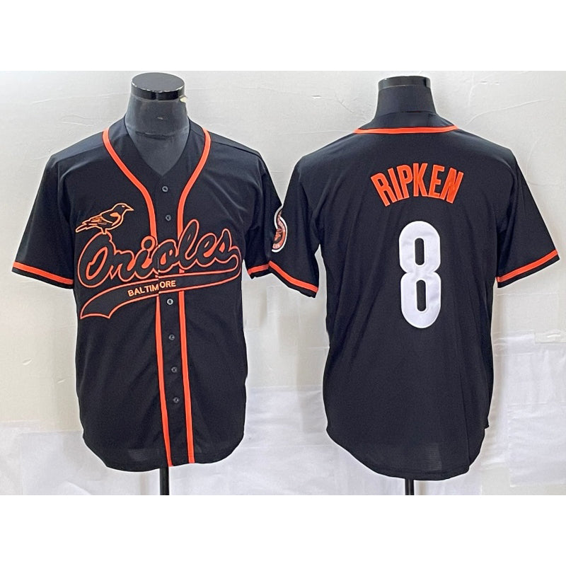 BlackjerseyBaltimore Orioles #8 Cal Ripken Jr Black  Cool Base Stitched Jersey