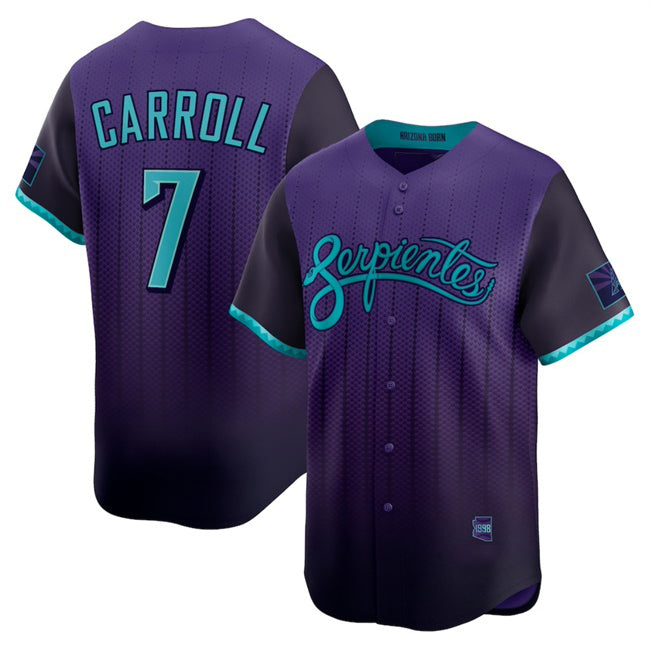 BlackjerseyArizona Diamondbacks #7 Corbin Carroll Purple  2025 City Connect Limited Stitched Jersey