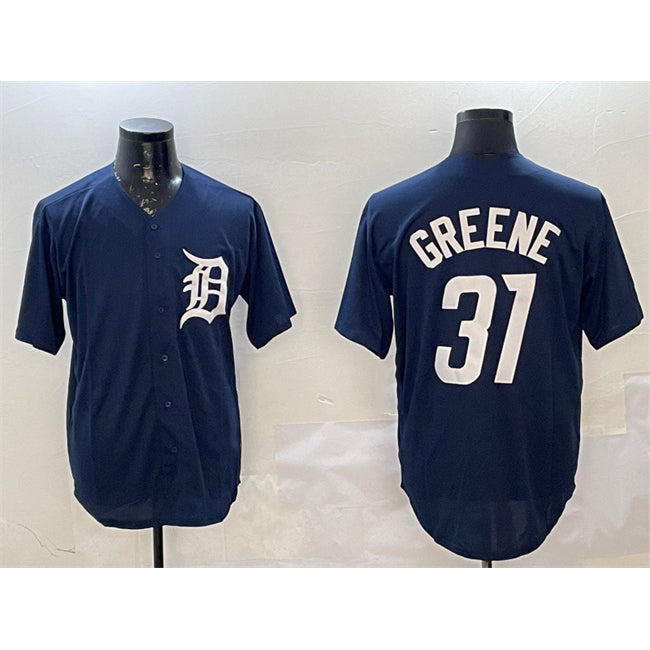 Blackjersey Detroit Tigers #31 Riley Greene Navy  Cool Base Stitched Jersey