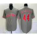 Blackjersey Cincinnati Reds #44 Elly De La Cruz Grey  Cool Base Stitched Jersey 2