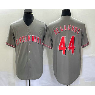 Blackjersey Cincinnati Reds #44 Elly De La Cruz Grey  Cool Base Stitched Jersey 2