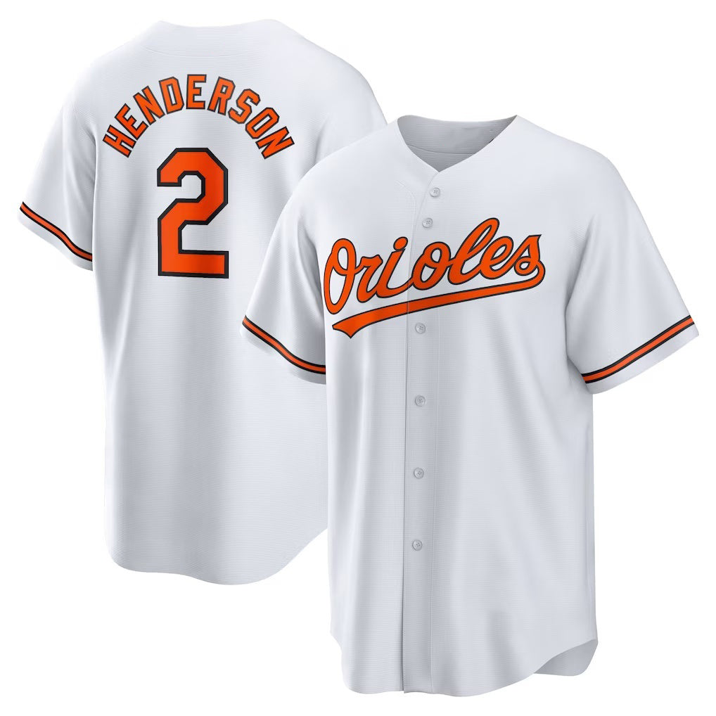 BlackjerseyBaltimore Orioles #2 Gunnar Henderson White  Home Replica Player Jersey
