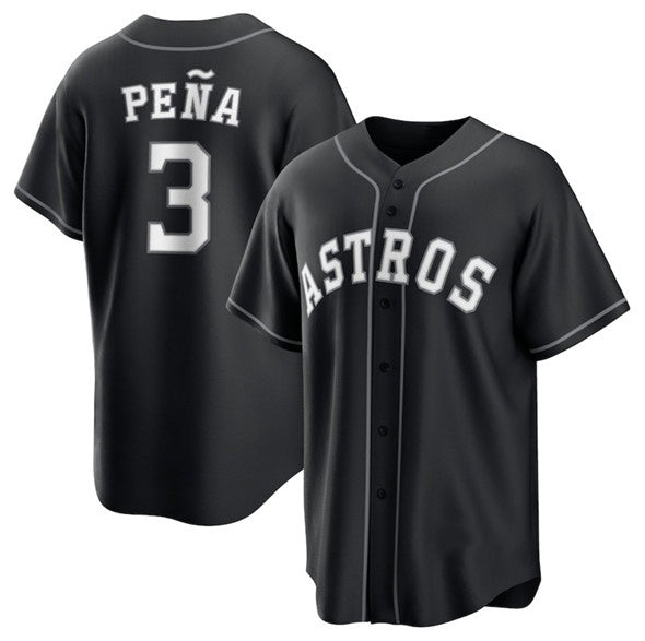 Blackjersey Houston Astros #3 Jeremy Pena Black  Lights Out Limited Stitched Jersey