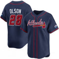 BlackjerseyAtlanta Braves #28 Matt Olson Navy  2025 Speedway Classic Alternate Limited Stitched Jersey