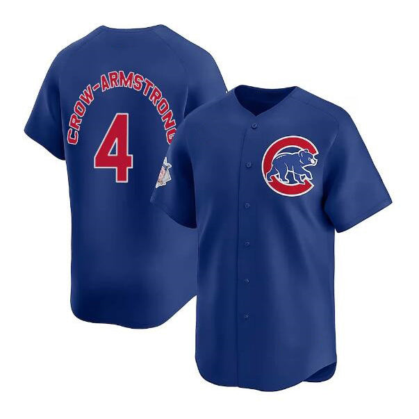 BlackjerseyChicago Cubs #4 Pete Crow-Armstrong Royal  Limited Stitched Jersey