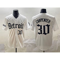 Blackjersey Detroit Tigers #30 Kerry Carpenter White  'Motor Gothic Edition' Vapor Premier Limited Stitched Jersey