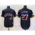 Blackjersey Houston Astros #27 Jose Altuve Black  Mexico With World Serise Champions Patch Cool Base Stitched Jersey