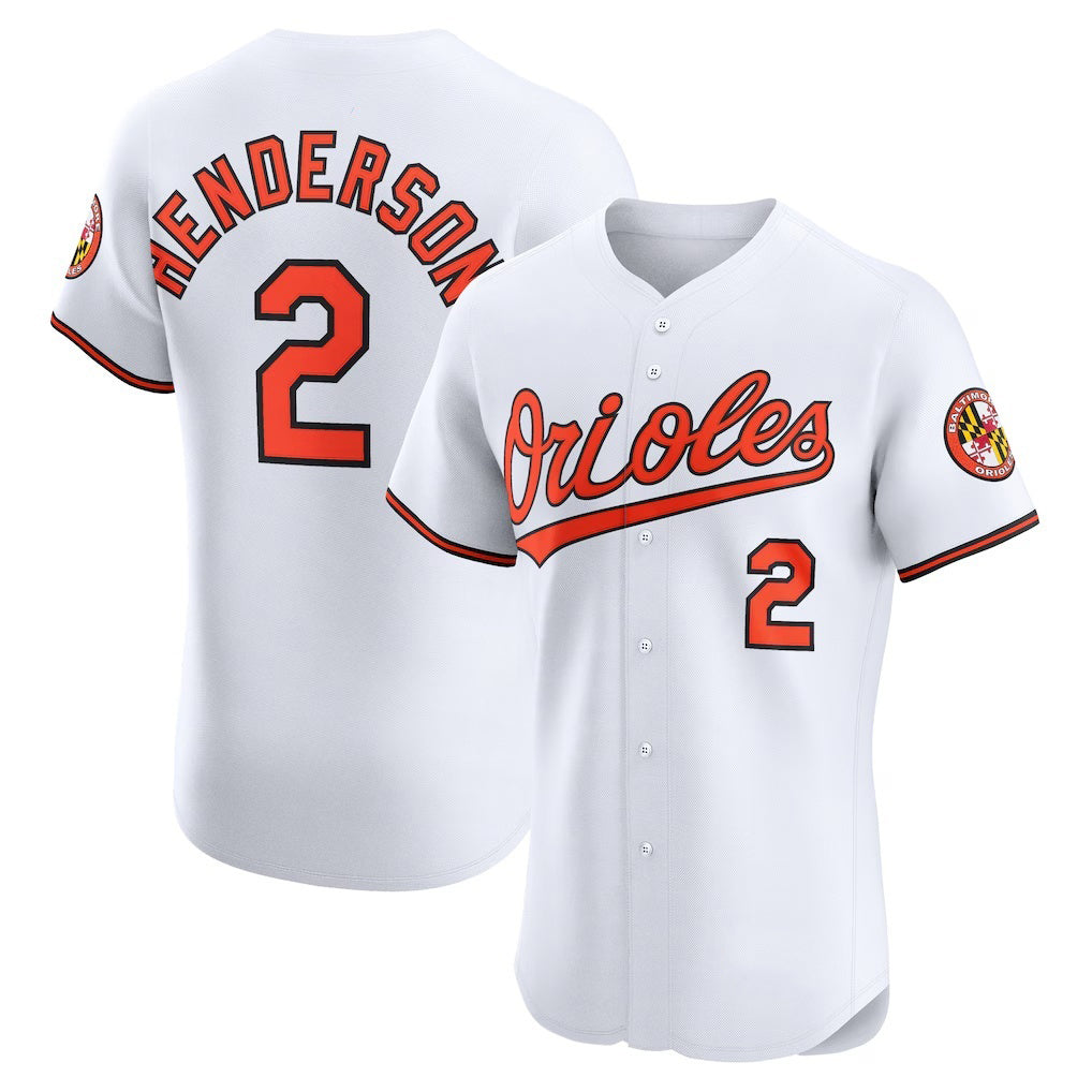 BlackjerseyBaltimore Orioles #2 Gunnar Henderson White  Home Elite Jersey