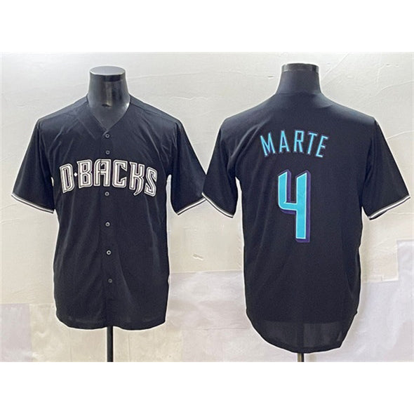 BlackjerseyArizona Diamondbacks #4 Ketel Marte Black  Stitched Jersey