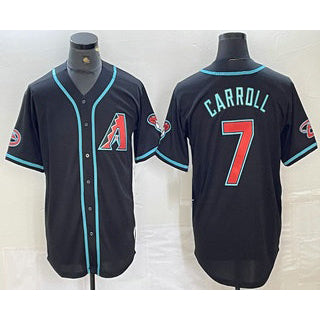 BlackjerseyArizona Diamondbacks #7 Corbin Carroll Black  2024 Stitched Cool Base Jersey