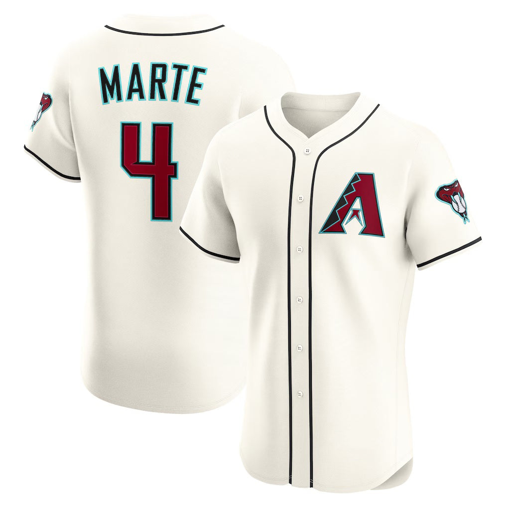 BlackjerseyArizona Diamondbacks #4 Ketel Marte Cream  Home Elite Jersey